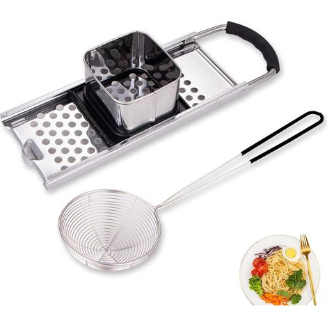 2 Pièces Râpe à Spaetzle en Inox, Machine à Spaetzle, Presse à Spaetzle, Raboteuse à Spätzle, Trancheuse à Spaetzle en Acier Inoxydable avec Glissière à Pâte, pour Spaghetti, des Boulettes, des Pâtes (1/5)