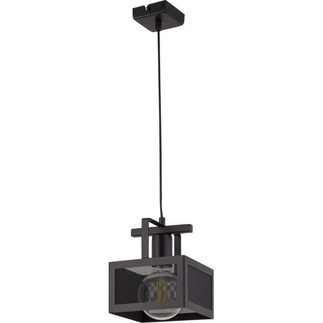 Suspension industrielle noire Albert Ø16cm E27 Sigma