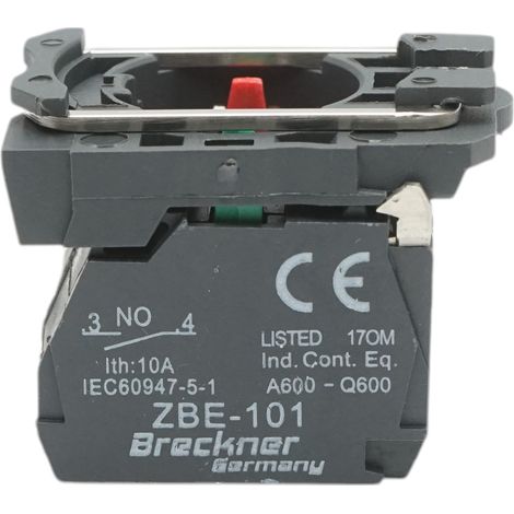 Elemento di blocco contatti ausiliari in plastica 1NO+1NC 240V/10A TB5 Breckner Germany (1/4)