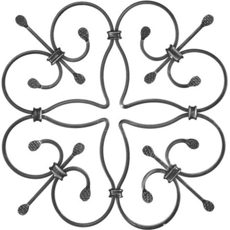 Rosone - Altezza 370mm Ferro piatto 370mm sezione 12x6mm - Ferro battuto - Saldatura
