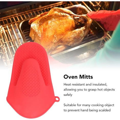 Ofenfeste Silikonhandschuhe, hitzebeständige Küchenhandschuhe mit rutschfestem Design, zum Kochen in der Mikrowelle, Backen und Grillen (grau).