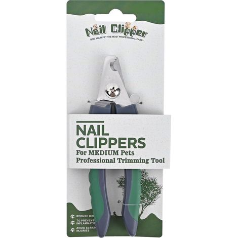 Ciseaux Coupe-Griffes pour Chat et Chien, Lame en Acier Inoxydable avec Protection de Sécurité, Poignée Antidérapante Verte, Taille S (1/5)