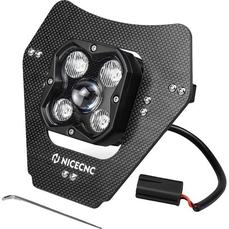 Conjunto de faros delanteros, alta eficiencia, ángulo ajustable, color negro. (1/2)