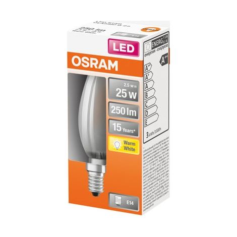 Osram Retrofit Classic B lámpara LED Blanco cálido 2700 K 2,5 W E14 G