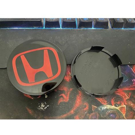 69-mm-Radnabenkappen, kompatibel mit Honda Accord, Odyssey, CR-V, Civic, UR-V, Crosstour, Avantancier, Fit, City, Freed – Felgen-Nabenkappe, ABS-Radkappe, Felgenzubehör, 4-teiliges Set – Schwarz und R (1/2)