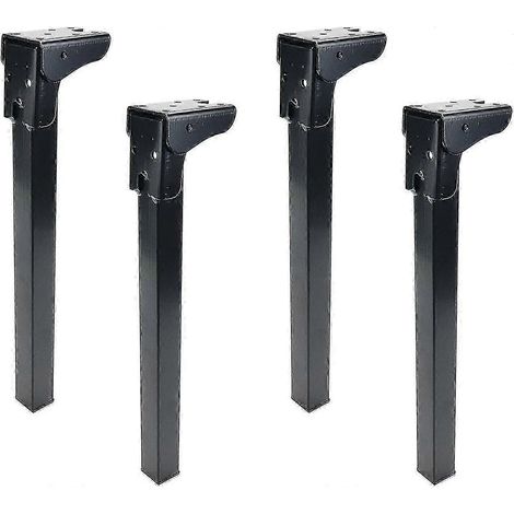 Ensemble de 4 pieds de meubles pliables en métal de 300 mm/12 pouces, adaptés aux tables basses, aux bureaux pour ordinateur portable et à la décoration intérieure. (1/5)