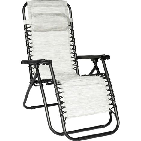 Aga Gartenliege GRT MR54CH – Verstellbar mit Kopfstütze & Armlehnen, robust & wetterfest, klappbar mit Stahlrahmen, bis 120 kg