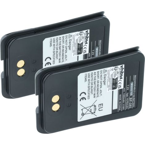 vhbw 2x Akku Ersatz für Icom BP-285 für Funkgerät, Walkie Talkie (1570 mAh, 7,2 V, Li-Ion)