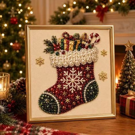 Creative 5D Acrylic Santa Claus Diamond Painting Door Hanging Wall Hanging Decoration DIY Ornament - C - 2525cm