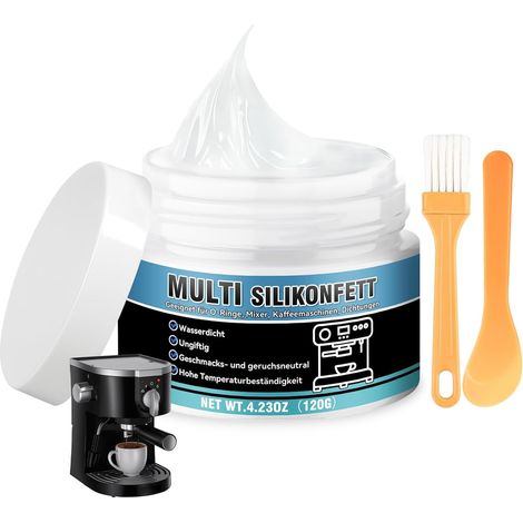 Graisse silicone pour machines à café automatiques 120 g, graisse multi-silicone imperméable et durable. Convient pour les raccords, les joints, les joints toriques, etc. (1/5)