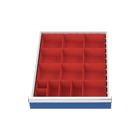 Material de división de cajones frontal H.75-100mm 15 cajas para piezas pequeñas (1/2)