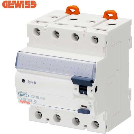 Interruttore differenziale 4P 25A 0,3 tipo B