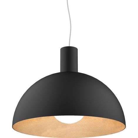 LUMICOM  ZENIT Sospensione, 1xE27, max 42W, metallo, nero opaco/foglia oro, D.40cm