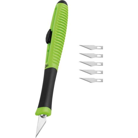 Wedo Pocket - Bisturí con 5 cuchillas de recambio, color verde y negro (1/3)