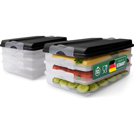 Novaliv 6x petits récipients de conservation des aliments avec 2x couvercles, empilables pour réfrigérateur et congélateur, ensemble de récipients de