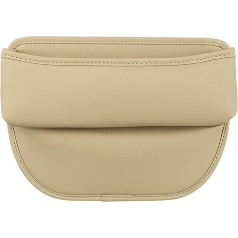 Für Auto-Organizer, Autositz-Lückenaufbewahrung, PU-Leder-Vordersitz-Konsolentasche, für Mobiltelefone, Schlüssel, Karten (Beige)