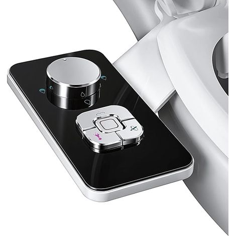 Bidet Sprayer Non-Electric with Double Retractable Nozzles Self Cleaning Front and Rear Cleaning Adjustable Push Button Cold Water (1/5)