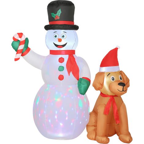 Outsunny 6FT Blow Up Christmas Inflatable Decoration with Built-in LED Light (1/5)