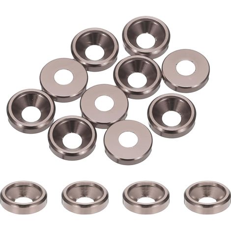 10 Pièces Rondelles à Tête Fraisée, Rondelles de Tasse M3 x 8 mm, Rondelle Fraisée, Rondelle Boulon En Aluminium Pour vis à tête, tige filetée, Accessoires Mécaniques, Gris titane (1/5)