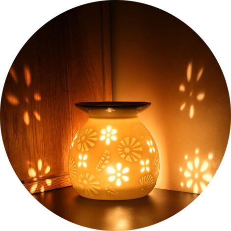 Brûleur à Huile Céramique Huile Essentielle Parfum Lampes Lampe de Parfum Chambre Bougie Aromathérapie Huiles Essentielles (1/5)