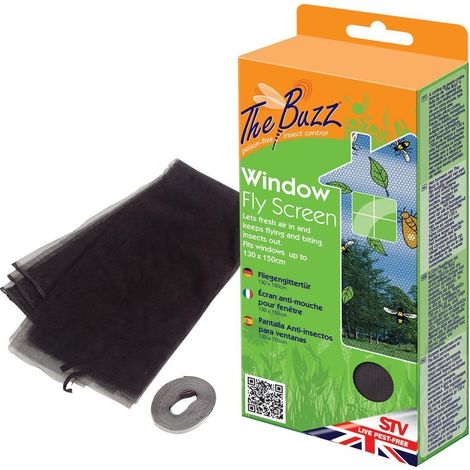 STV La zanzariera Buzz Window (Efficace, Lavabile barriera a Rete, Protegge Le finestre a Cerniera da Insetti e Mosche, Adatta a finestre Fino a 130 x 150 cm) (1/3)