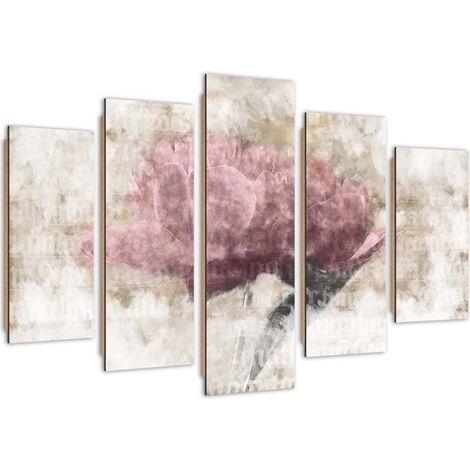 Quadro deco panel 5 parti, Fiore pastello - 200x100 (1/5)