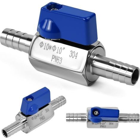 Ball Valve, 304 Stainless Steel, 10mm Connection, For Water, Gas, Oil (1/5)