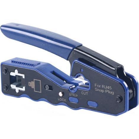 GJ670BL RJ45 Crimping Tool RJ45 Crimper Crimping Tool Pass Through For RJ45 Cat6a Cat6 Cat5e Ethernet Network