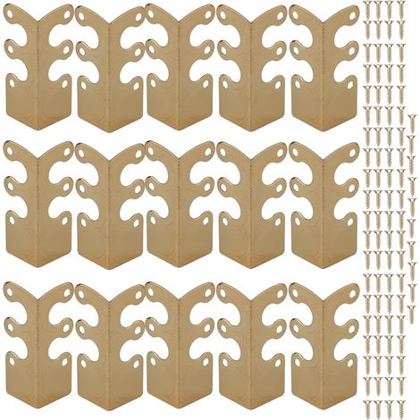 15 Pièces Protecteurs d'angle de Plinthe Skiffers, Protecteurs d'angle de Planche en Fer avec 90 Clous Solides Vintage Protections de Plinthes pour Table Chaise Boîte en Bois (1/5)