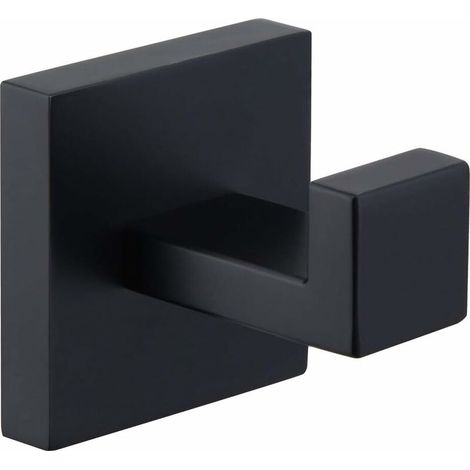 Towel Hook Matte Black, SUS304 Stainless Steel Coat Robe Hook, Hand Towel Holder, Modern Industrial Style Bathroom Wall Hook (1/5)