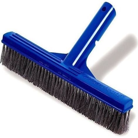 Brosse algues pour piscine en acier inoxydable résistant, 25 cm, adaptée aux bassins en béton et gunite, pour murs et allées. (1/5)
