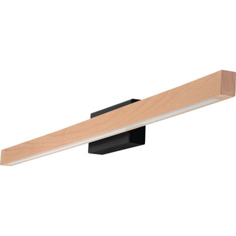 applique onli "dora" metallo e legno led, 80x5,6x8 cm