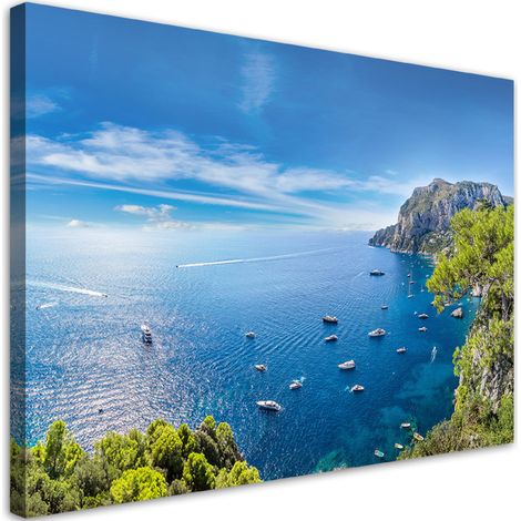 Quadro su tela, Panorama delle navi marine dell'isola - 60x40 (1/5)