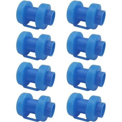 Lot de 8 Trampoline Embout de Poteau pour Les Piquets de Filet du Trampoline Ø 25 MM, Particulièrement Robustes, Résistants aux Intempéries Embouts, Filet de Sécurité Pièce de Rechange (Bleu) (1/5)