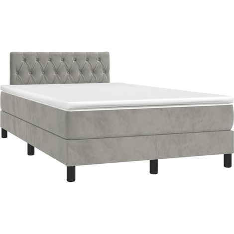 Maison Exclusive - Giroletto a Molle con Materasso Grigio Chiaro 120x190cm Velluto