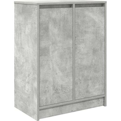 Meuble à chaussures en béton gris, dimensions 57x34x76 cm, fabriqué en bois d'ingénierie. (1/5)