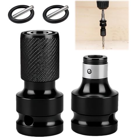 2 Pièces Adaptateur De Douille Pour Clé À Chocs, 1/2 À 1/4 Pouce Porte-Embout, Adaptateur Hexagonal En Acier, Compatible Avec Electroscie, Perceuse, Clé À Cliquet, Tournevis, Outil De Fixation (1/5)
