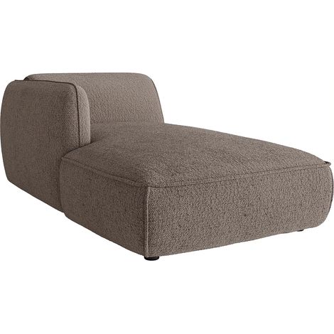 Méridienne gauche avec accoudoir en tissu chenille taupe CAMILIO de Maison Céphy (1/3)