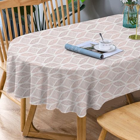 Nappe Ovale Moderne à Motif géométrique pour intérieur/extérieur, imperméable, Infroissable, Durable, pour Tables ovales, 137 x 183 cm (1/5)