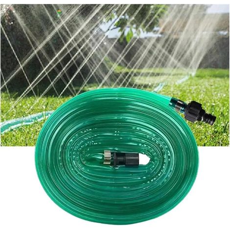 Tuyau d'arrosage en PVC de 15 m, plat et extensible, tuyau d'arrosage flexible, tuyau d'arrosage plat avec trou, système d'arrosage de jardin (1/5)