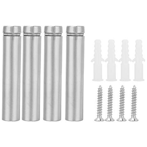 4 Stück Glasabstandshalter Werbeschrauben Befestigungsbolzen Stiftstütze (12 x 80 mm).