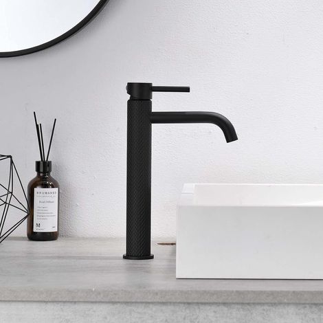 robinet noir pour salle de bain - robinet de salle de bain - eau chaude et froide (1/5)