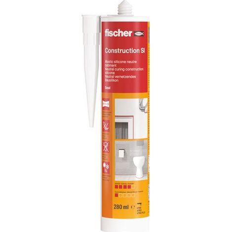 FISCHER - Mastic silicone batiment blanc 280 ml