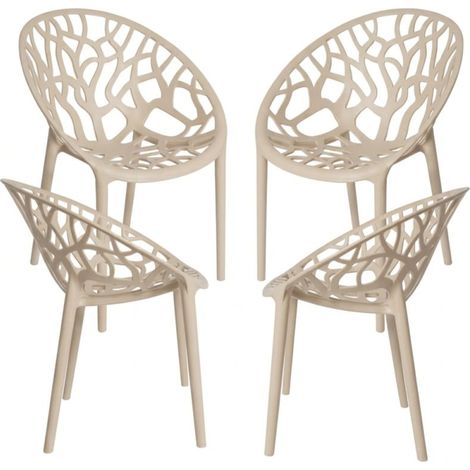Packs Sillas Jardín - Pack 4 Sillas Nido Basic - Beige (1/5)