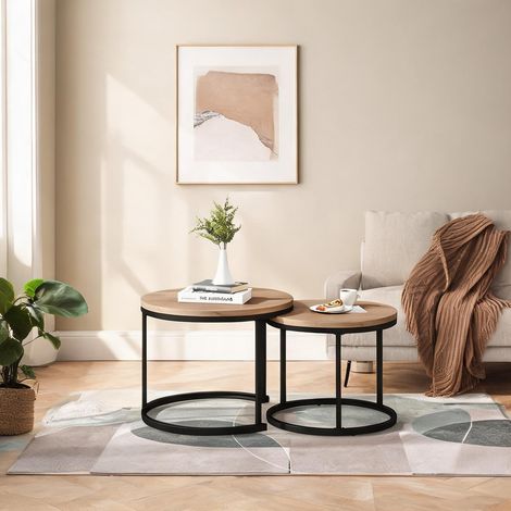Table basse coloris walnut noir en MDF (1/5)