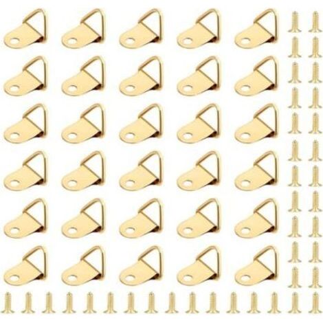 50 Pièces Crochet pour Cadre,Attache Tableau,Photo Anneaux Triangulaires Cadre,Support (1/5)