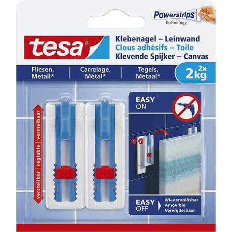 Tesa Clou adhésif noir pour fixation intérieure réglable (1/5)