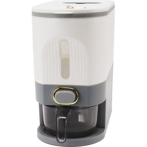 Distributeur de riz en plastique, boîte de conservation alimentaire hermétique, grande capacité 5L pour cuisine, gris taille S (1/5)