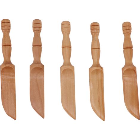Couteaux à beurre en bois artisanal 5 pièces couleur claire, tartineurs pour confiture fromage sandwich condiment cuisine (1/5)
