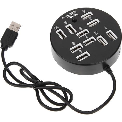 Hub USB 10 ports, extension USB pour ordinateur portable et de bureau-69X7.8CM-Black (1/3)